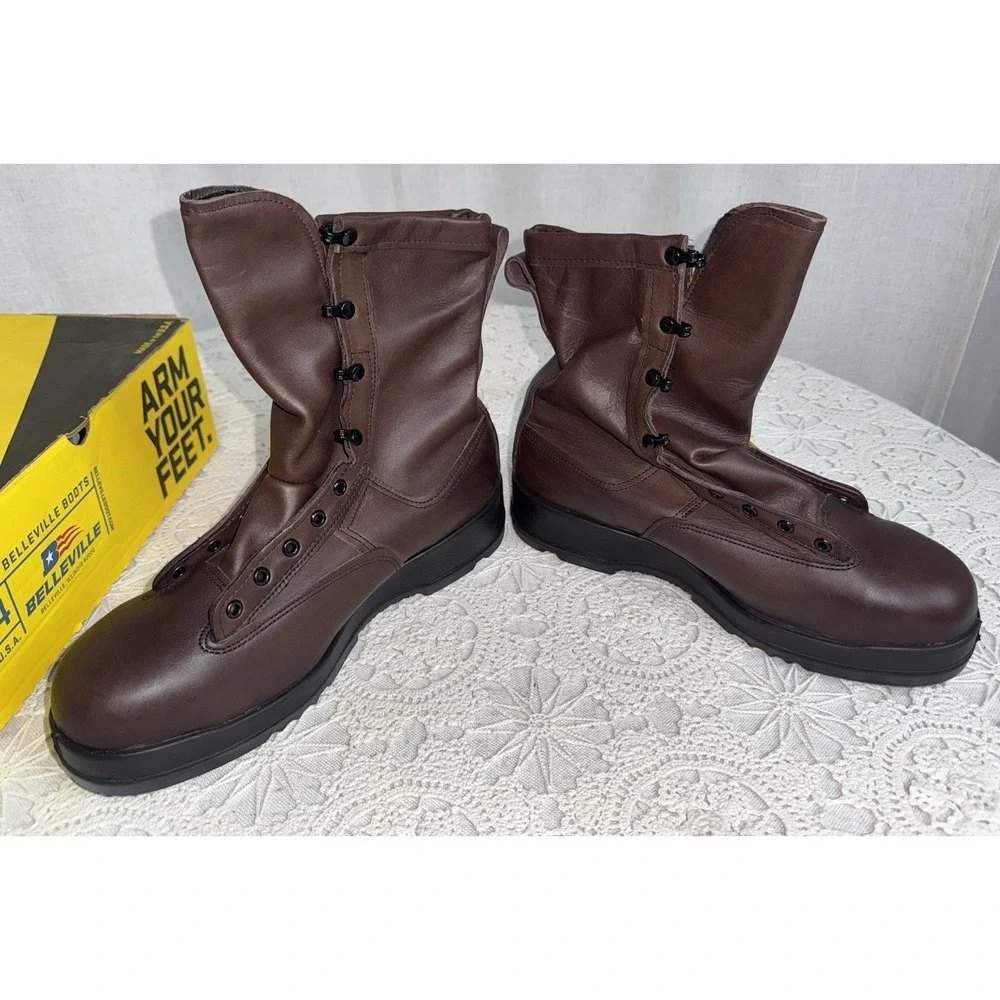 NIB Belleville 330 ST Work Boots Men's 12 Brown Leather Steel Toe‎ USA 330ST
